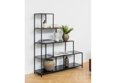 Riiul SEAFORD 135x35xH150cm, must