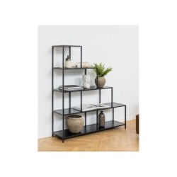 Riiul SEAFORD 135x35xH150cm, must