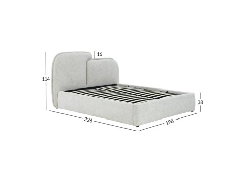 Voodi EMBRACE madratsiga HARMONY DUO 160x200cm, valge