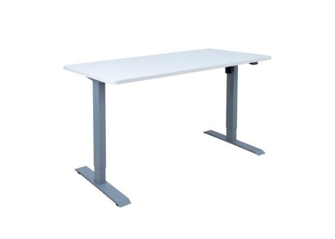 Töölaud ERGO 1 mootoriga 140x70xH71-121cm, valge/hõbehall