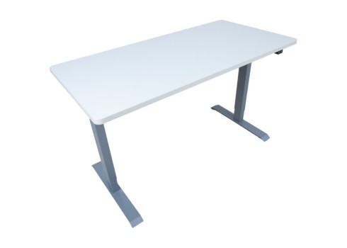 Töölaud ERGO 1 mootoriga 140x70xH71-121cm, valge/hõbehall