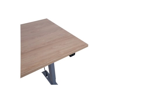 Töölaud ERGO 1-mootoriga 160x80xH71-121cm, hikkoripuu/hõbehall