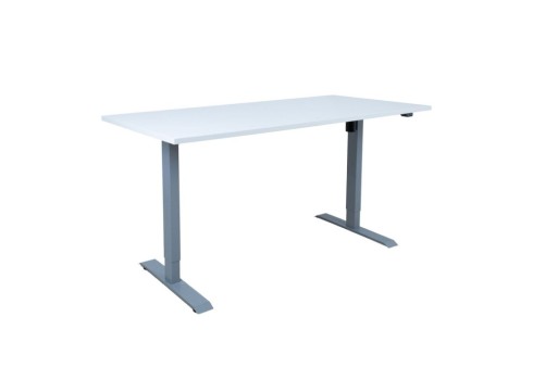 Töölaud ERGO 1-mootoriga 160x80xH71-121cm, hallikasvalge/hõbehall