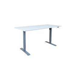 Töölaud ERGO 1-mootoriga 160x80xH71-121cm, hallikasvalge/hõbehall