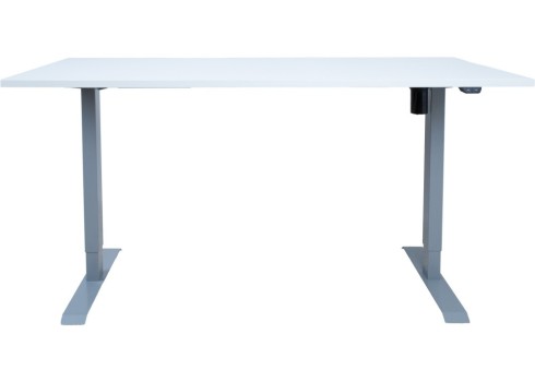 Töölaud ERGO 1-mootoriga 160x80xH71-121cm, hallikasvalge/hõbehall