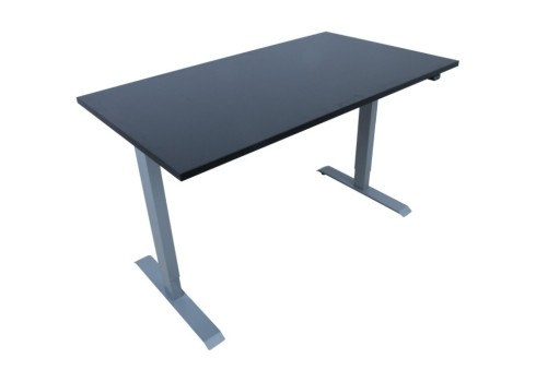 Töölaud ERGO 1-mootoriga 140x80xH71-121cm, must/hõbehall