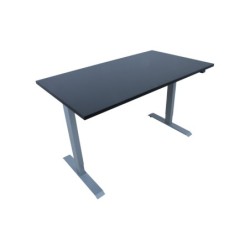 Töölaud ERGO 1-mootoriga 140x80xH71-121cm, must/hõbehall