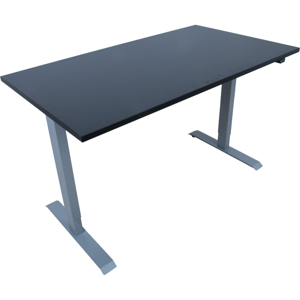 Töölaud ERGO 1-mootoriga 140x80xH71-121cm, must/hõbehall