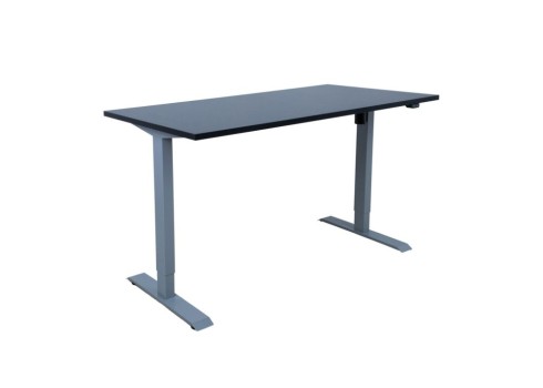 Töölaud ERGO 1-mootoriga 140x80xH71-121cm, must/hõbehall