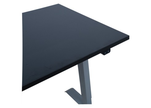 Töölaud ERGO 1-mootoriga 140x80xH71-121cm, must/hõbehall