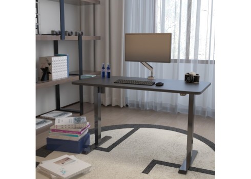 Töölaud ERGO 1-mootoriga 140x80xH71-121cm, must