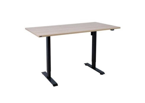 Töölaud ERGO 1-mootoriga 160x80xH71-121cm, hikkoripuu/must