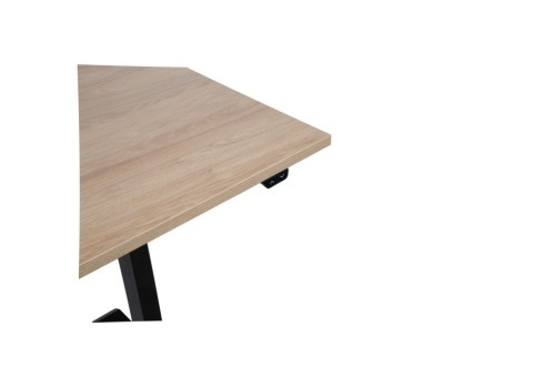 Töölaud ERGO 1-mootoriga 160x80xH71-121cm, hikkoripuu/must