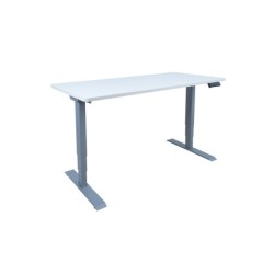 Töölaud ERGO 2-mootoriga 140x70xH60-125cm, valge/hõbehall