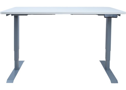 Töölaud ERGO 2-mootoriga 140x70xH60-125cm, valge/hõbehall