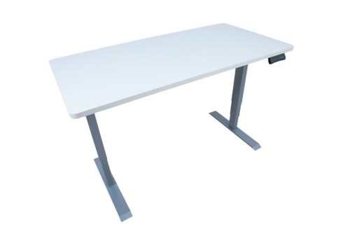 Töölaud ERGO 2-mootoriga 140x70xH60-125cm, valge/hõbehall