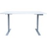 Töölaud ERGO 2-mootoriga 160x80xH60-125cm, hallikasvalge/hõbehall
