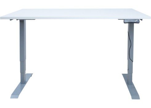 Töölaud ERGO 2-mootoriga 140x80xH60-125cm, hallikasvalge/hõbehall