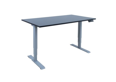 Töölaud ERGO 2-mootoriga 140x80xH60-125cm, must/hõbehall