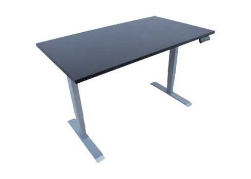 Töölaud ERGO 2-mootoriga 140x80xH60-125cm, must/hõbehall