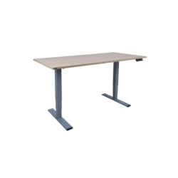 Töölaud ERGO OPTIMAL 2-mootoriga 160x80xH62-127cm, hikkoripuu/hõbehall