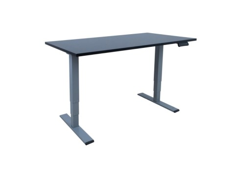 Töölaud ERGO OPTIMAL 2-mootoriga 140x80xH62-127cm, must/hõbehall