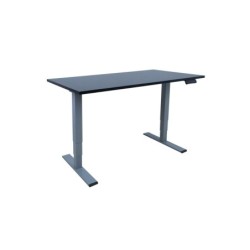 Töölaud ERGO OPTIMAL 2-mootoriga 140x80xH62-127cm, must/hõbehall