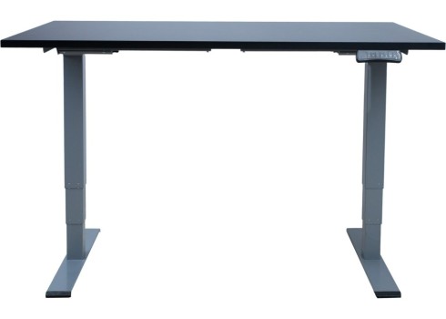 Töölaud ERGO OPTIMAL 2-mootoriga 140x80xH62-127cm, must/hõbehall