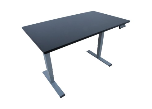 Töölaud ERGO OPTIMAL 2-mootoriga 140x80xH62-127cm, must/hõbehall