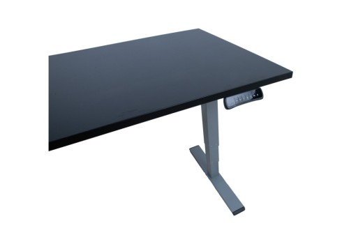 Töölaud ERGO OPTIMAL 2-mootoriga 140x80xH62-127cm, must/hõbehall