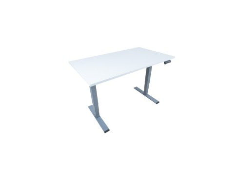 Töölaud ERGO OPTIMAL 2-mootoriga 140x80xH62-127cm, hallikasvalge/hõbehall