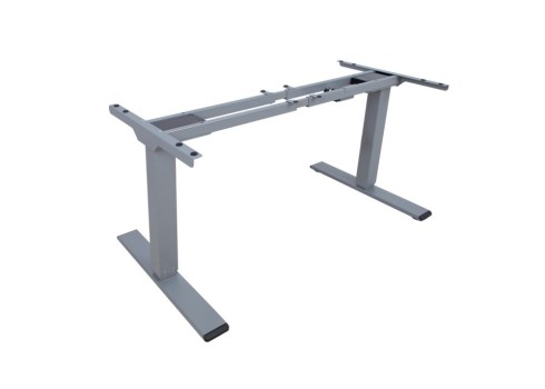 Töölaud ERGO OPTIMAL 2-mootoriga 140x80xH62-127cm, hallikasvalge/hõbehall