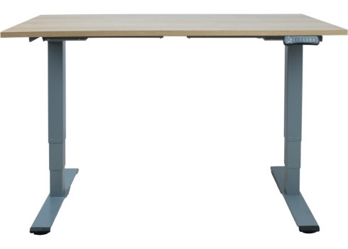 Töölaud ERGO OPTIMAL 2-mootoriga 140x70xH62-127cm, hikkoripuu/hõbehall