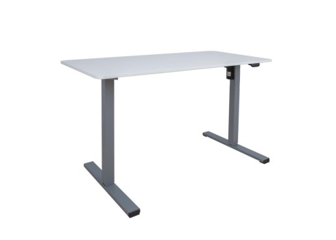 Töölaud ERGO OPTIMAL 1-mootoriga 120x60xH71-116cm, valge/hõbehall