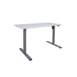 Töölaud ERGO OPTIMAL 1-mootoriga 120x60xH71-116cm, valge/hõbehall
