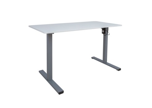 Töölaud ERGO OPTIMAL 1-mootoriga 120x60xH71-116cm, valge/hõbehall