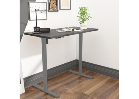 Töölaud ERGO OPTIMAL 1-mootoriga 120x60xH71-116cm, must/hõbehall