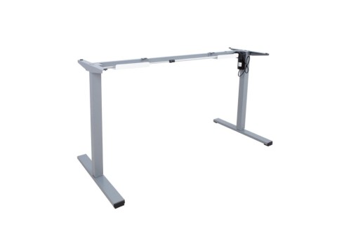 Töölaud ERGO OPTIMAL 1-mootoriga 140x70xH71-116cm, hikkoripuu/hõbehall