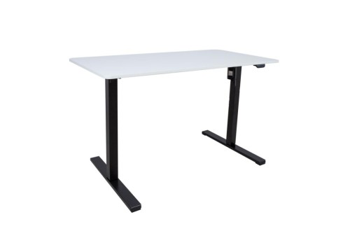 Töölaud ERGO OPTIMAL 1-mootoriga 120x60xH71-116cm, valge/must