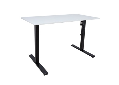 Töölaud ERGO OPTIMAL 1-mootoriga 120x60xH71-116cm, valge/must