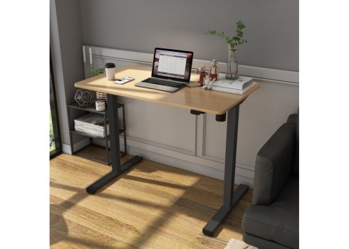 Töölaud ERGO OPTIMAL 1-mootoriga 140x70xH71-116cm, hikkoripuu/must