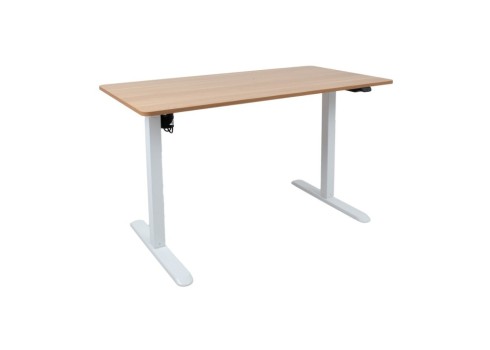 Töölaud ERGO LIGHT 1-mootoriga 120x60xH73-118cm, tamm/valge