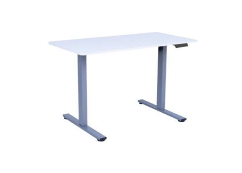 Töölaud ERGO FIT 1-mootoriga 120x60xH71,5-116cm, valge/hõbehall