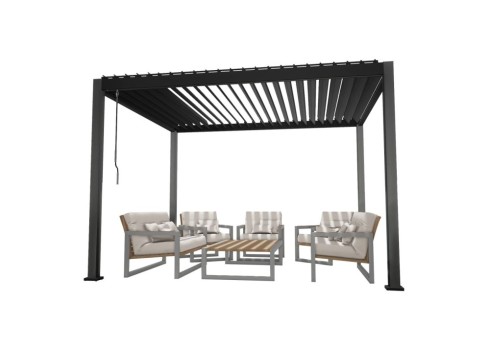 Varikatus MIRADOR-111 3x4m textilene seintega, tumehall