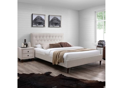 Voodi EMILIA 160x200cm, madratsiga HARMONY TOP, beež