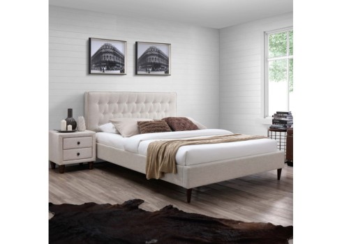 Voodi EMILIA 160x200cm, madratsiga HARMONY TOP, beež