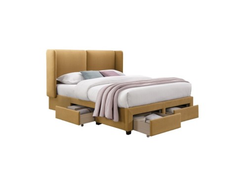 Voodi SUGI madratsiga HARMONY TOP 160x200cm, kollane