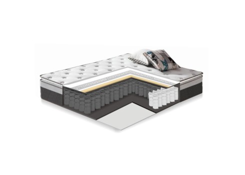 Voodi ROMAN madratsiga HARMONY TOP 160x200cm, hall