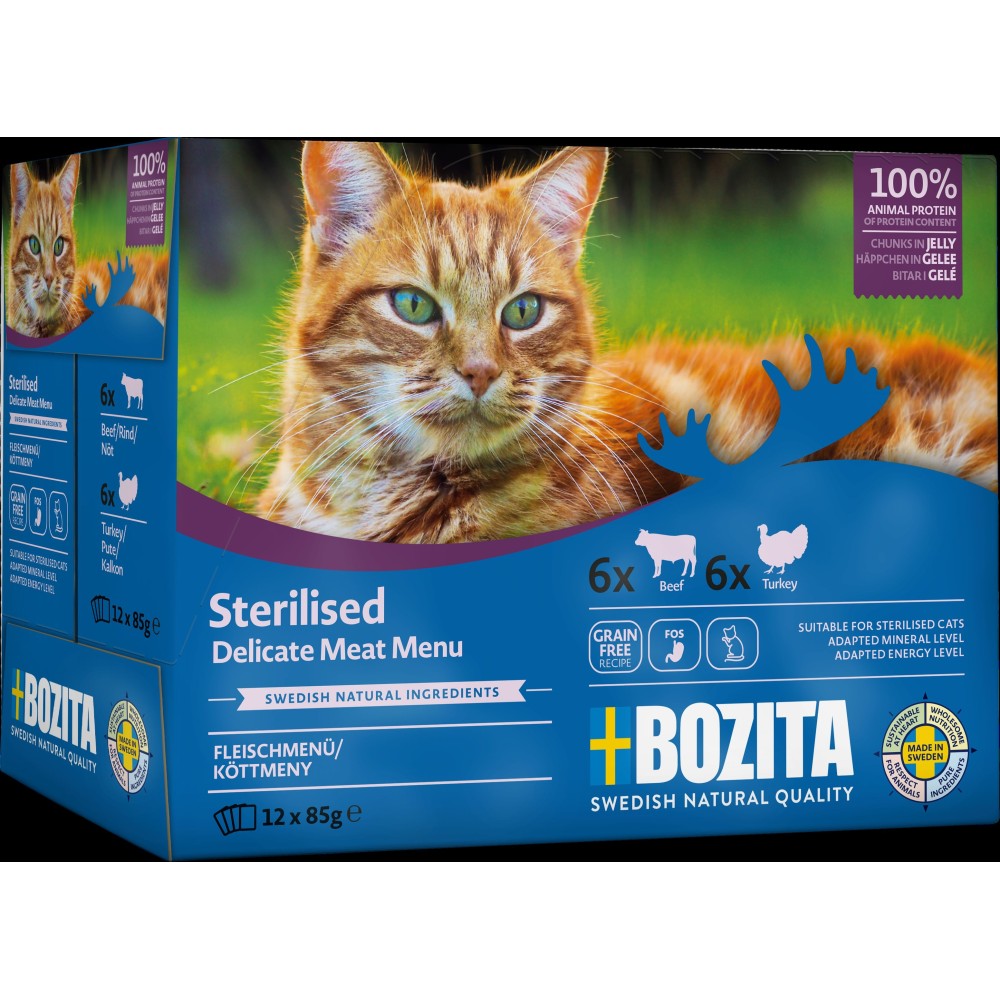 Bozita Meat Multibox in Jelly Sterilised kassitoit 12x85g