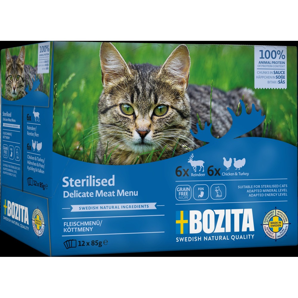 Bozita Meat Multibox in Sauce Sterilised kassitoit 12x85g